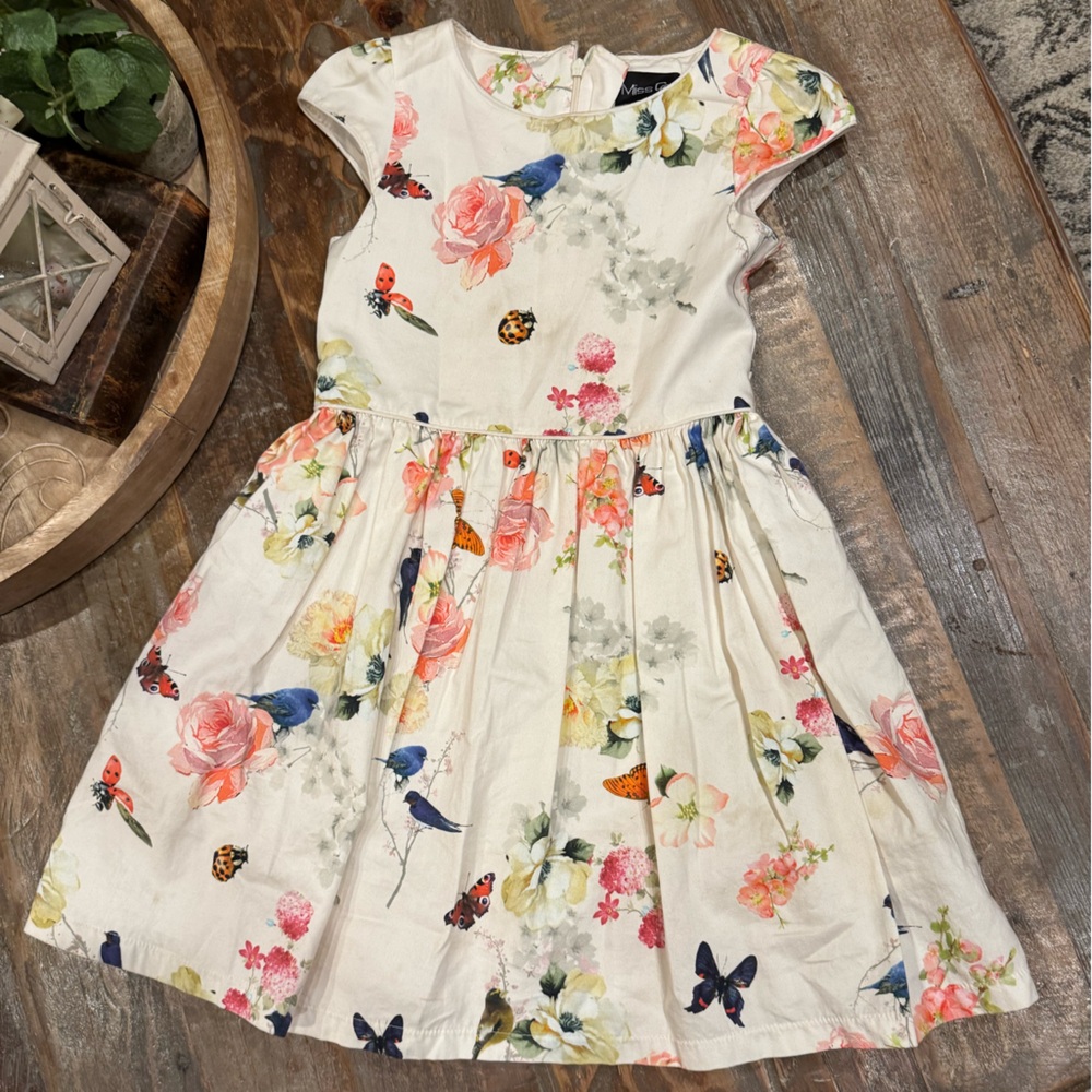 Miss KG Cream Floral Dress